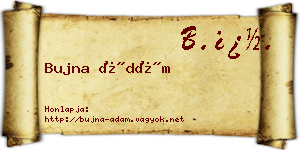 Bujna Ádám névjegykártya